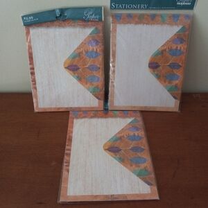 Paper Images Gold Multicolor Leaf Stationary Set 45 Sheets/30 Envelopes New